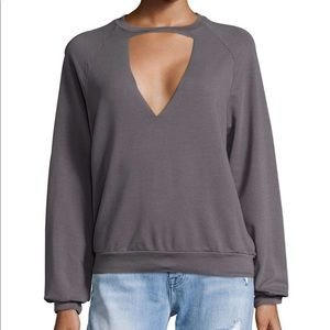 Grey cutout sweatshirt